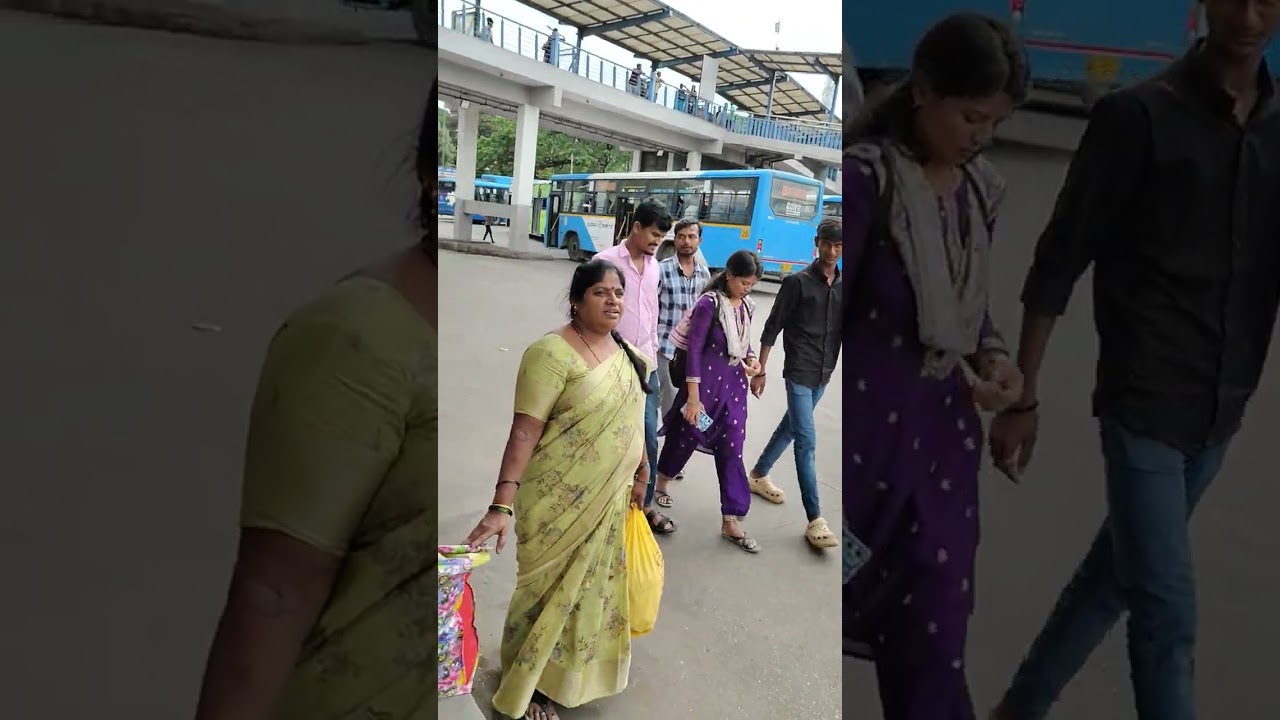 Smvt Bangalore City station road show bus station 🚉 people around 