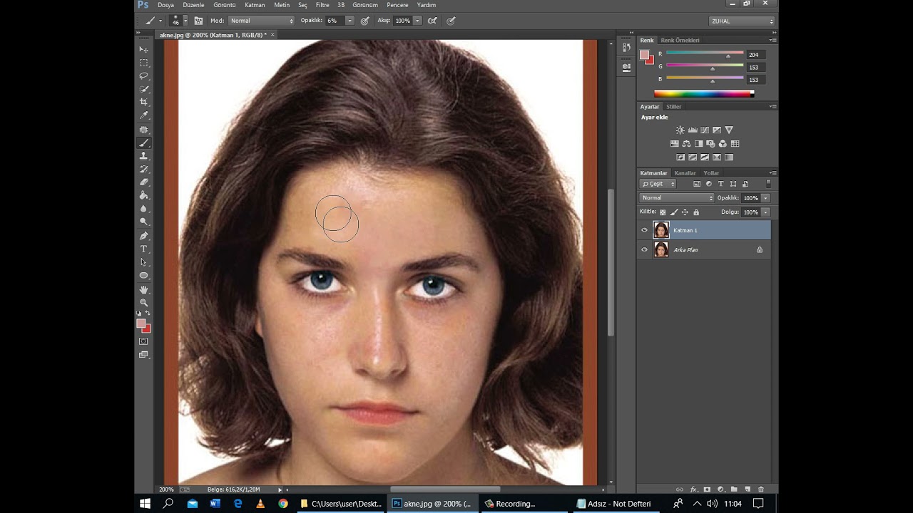 Photoshop Makyaj Yapmak, Sivilce Temizlemek, Saç Modeli Değiştirmek