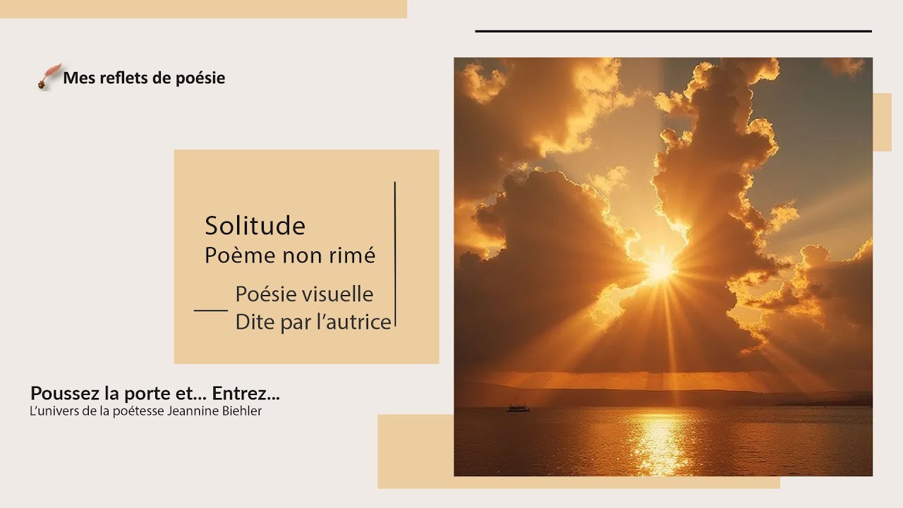 Poésie lue, Poème en vers libres,, SOLITUDE