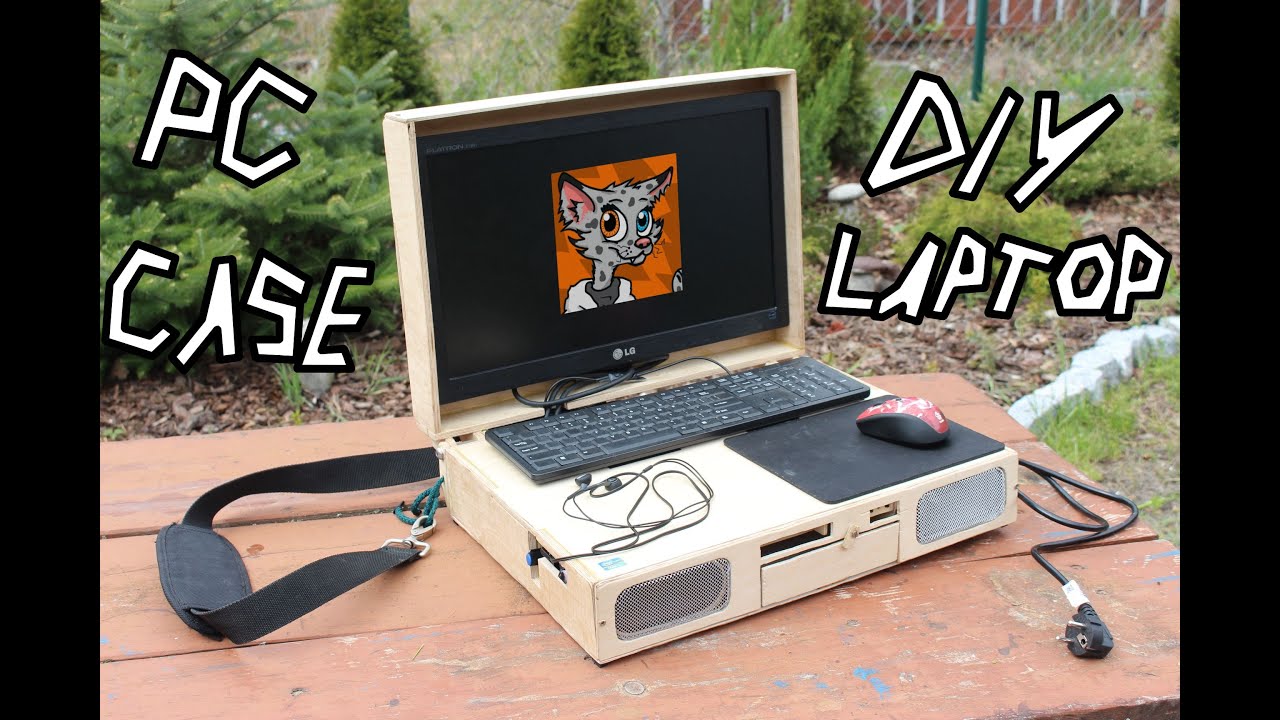 DIY homemade laptop pc custom plywood portable case