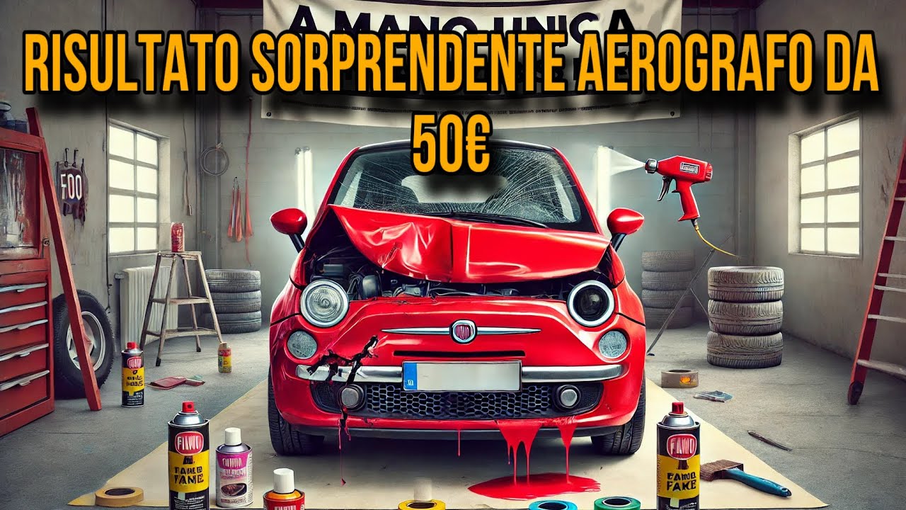 RISULTATO SORPRENDENTE con aerografo da 50€ - verniciatura #fiat 500