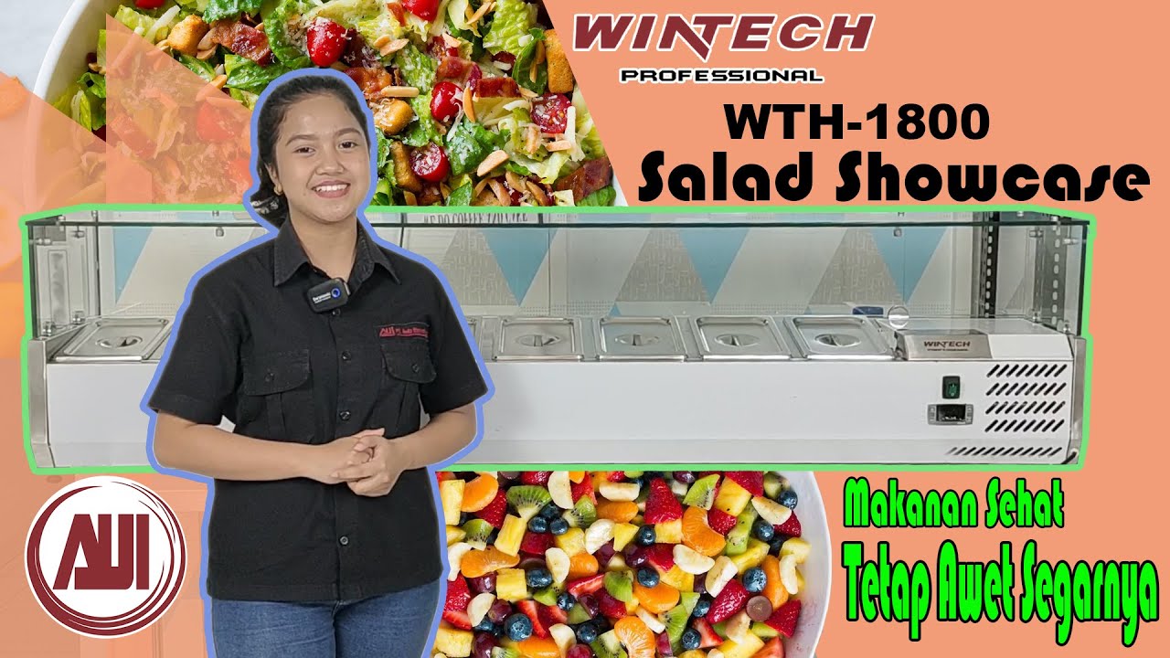 Countertop Salad Showcase Wintech WTH-1800 Indonesia | Kabinet Pendingin Buah Sayur Topping Salad