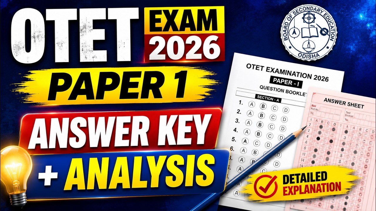 OTET Answer Key 2026 | OTET 2026 Question Answer Paper 1 | OTET Answer Key 2026 Paper 1