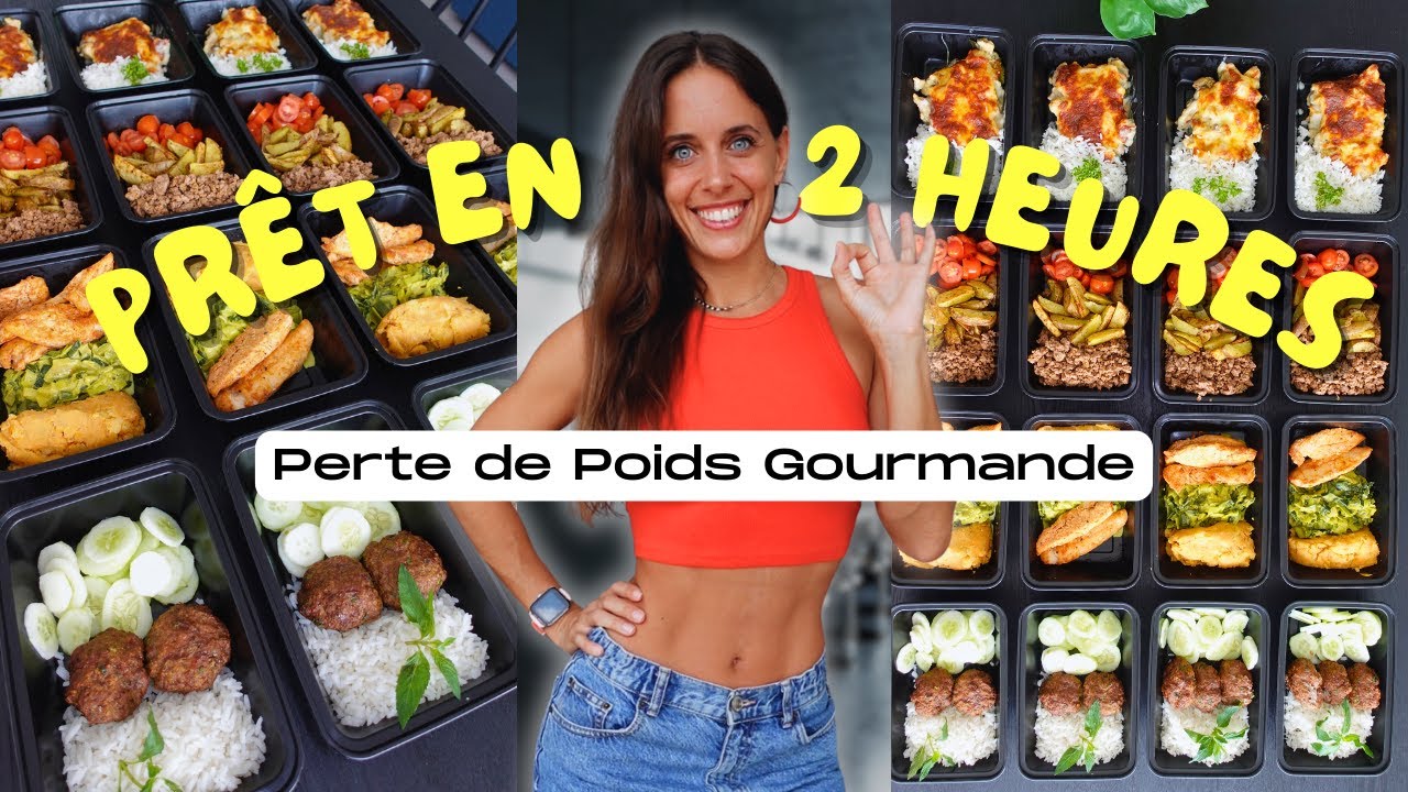 Je cuisine 16  REPAS PERTE DE POIDS en 2H | Meal Prep Gourmand Facile