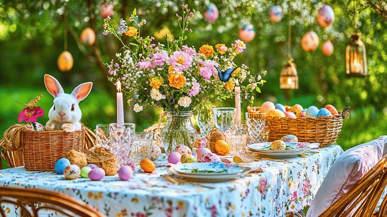Happy Easter 🌸 Relaxing Jazz, Cozy Music 🐰 Bunny Vibes | Spring Café Ambience for a Peaceful Holiday