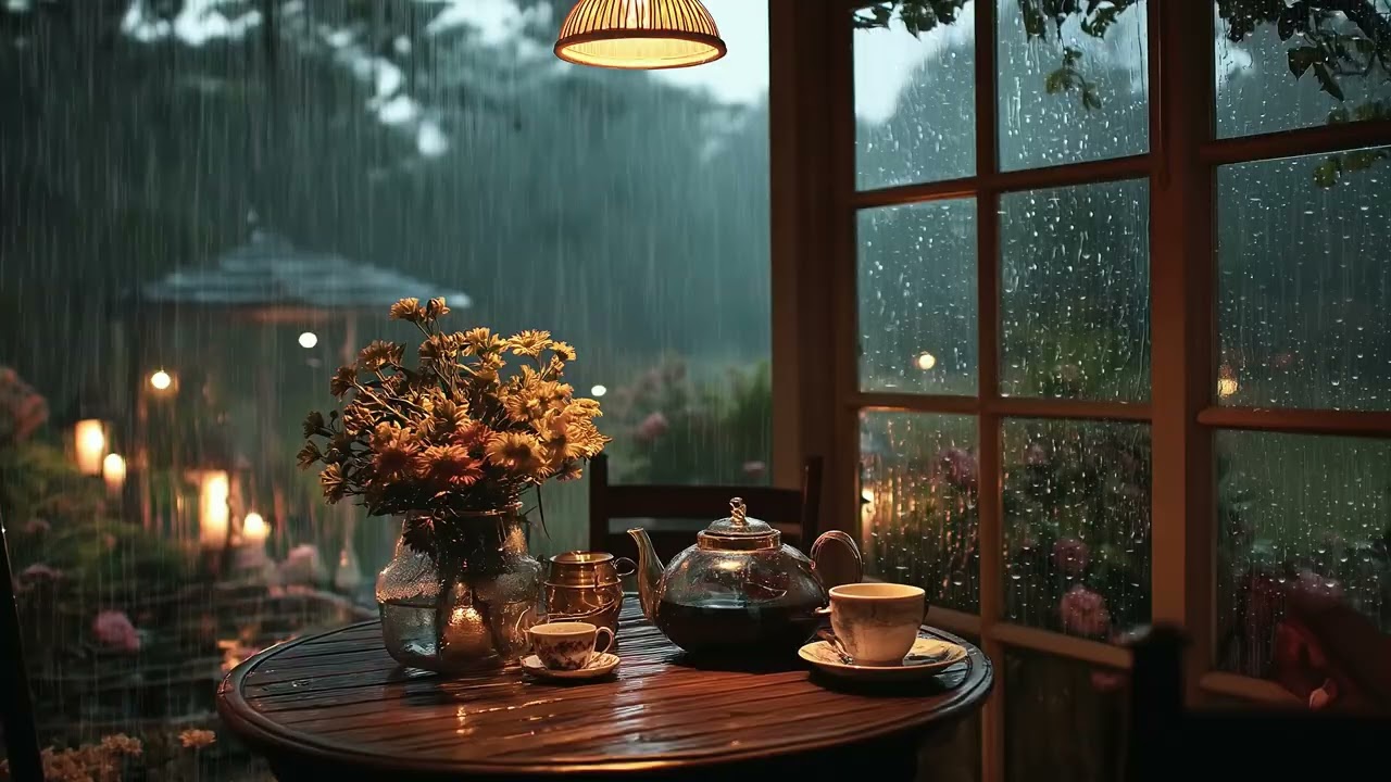 🌿 Secret Garden Rain | Tea Time Under the Rain (3 Hours) | Stress Anxiety Relief Study Work Relax