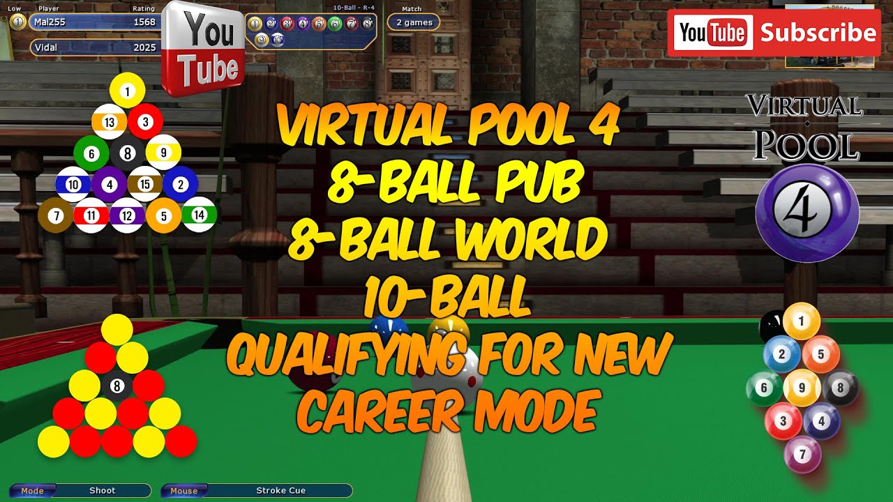 Virtual Pool 4 | Qualifying For New Career Modes | 8 Ball World, Pub and 10 Ball
