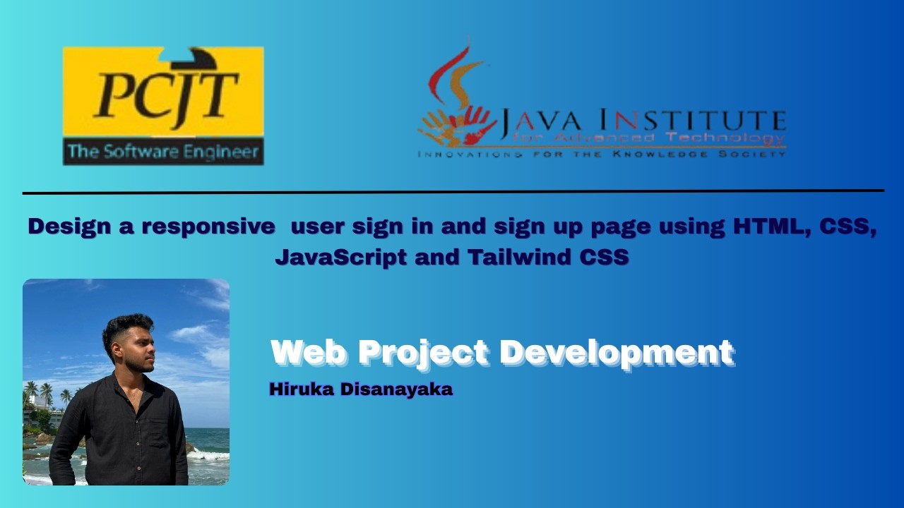 Task 01 : Design a sign in and sign up page using HTML , CSS , JavaScript and Tailwind CSS