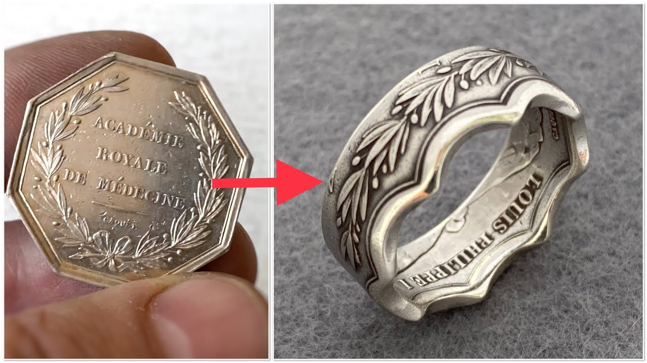 Octagonal French coin into a crown ring!