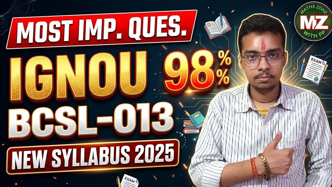 MOST IMPORTANT QUESTIONS BCSL-013 || VIVA QUES. || NEW SYALLABUS || DEC-2025 || MATHS ZONE WITH PP