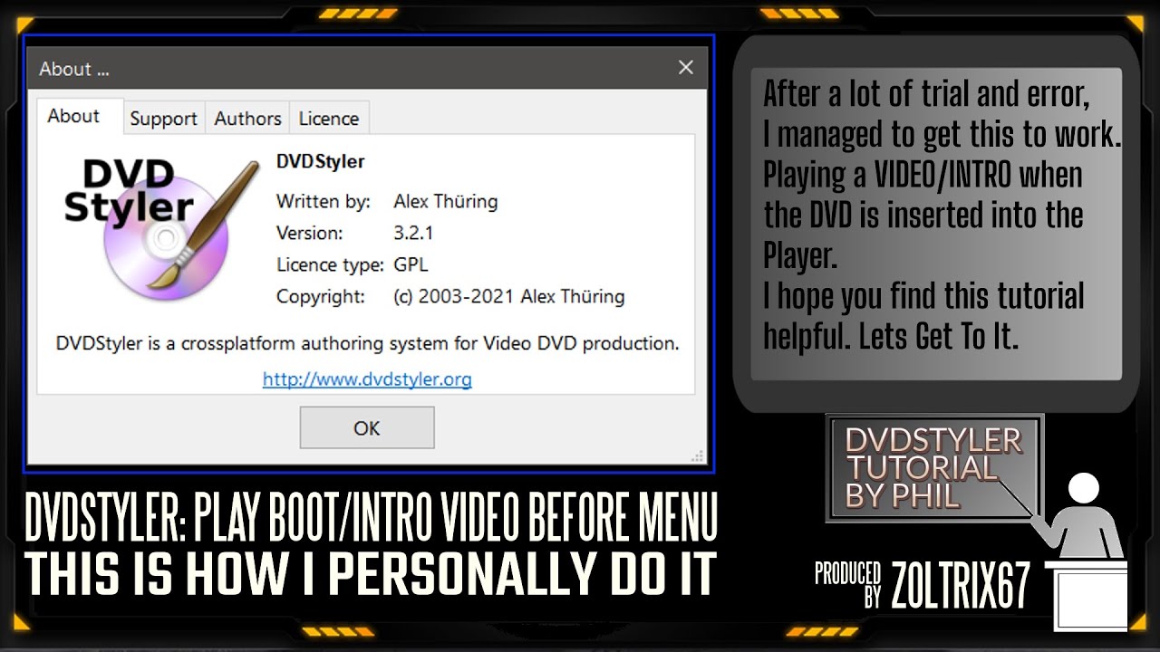 DVDSTYLER MAKE FIRST PLAY VIDEO ON DVD BEFORE MENU SHOWS #dvdstyler