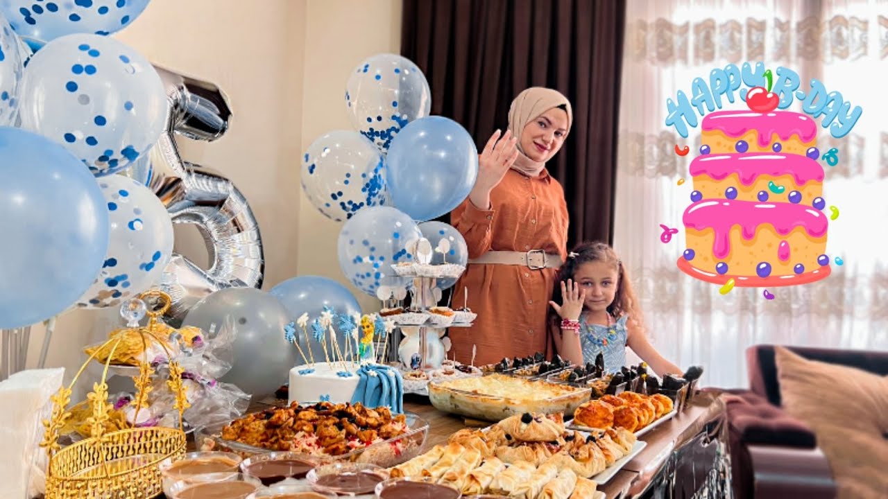 اخيرا حفلة ميلاد سيلا 💖 ترتيب سفرة الضيافة / معجنات / مندي بالشيش / فتح الهدايا 🎁