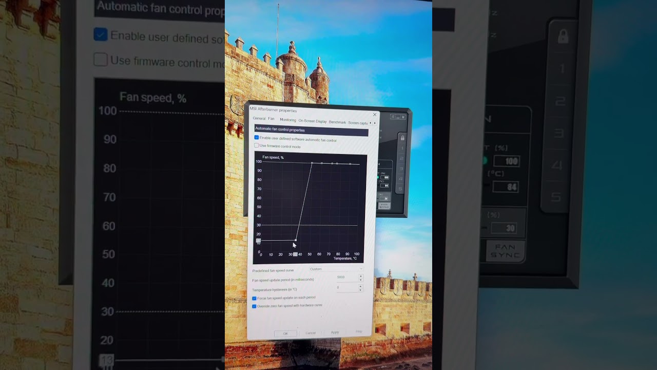 Fan curve for gpu #graphicscard #nvidia #amd #msi #gamingpc #gamingsetup #pctips