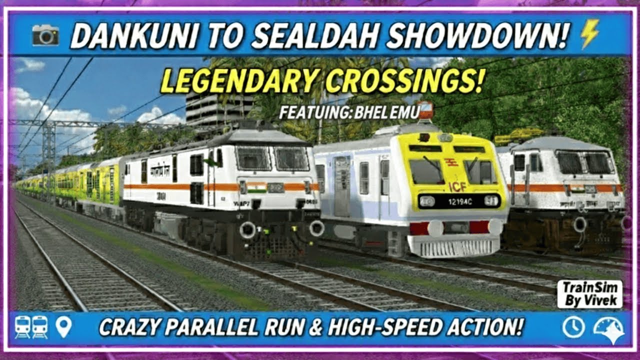 Crazy EMU Parallel Run & Legendary Rajdhani-Duronto Crossing! Dankuni-Sealdah BHEL EMU Local | MSTS