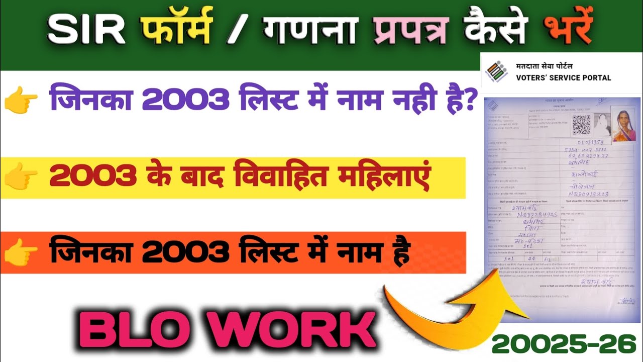 How to Fill Out SIR Forms (Step by Step Guide) How to Fill Out SIR Forms । SIR फॉर्म कैसे भरें ।
