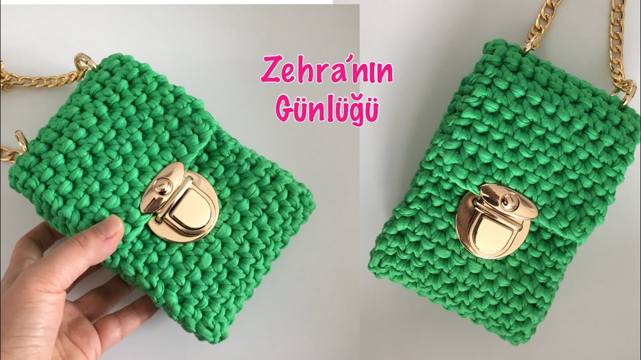 Penye İpten Telefon Çantası Yapımı - 1 Saatte Ör Kullan Telefon Çantası Yapımı - Handmade Bag