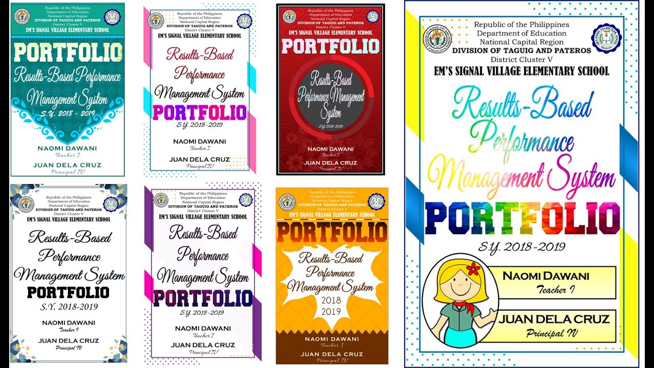 FREE RPMS PORTFOLIO COVER DESIGN FOR TEACHERS