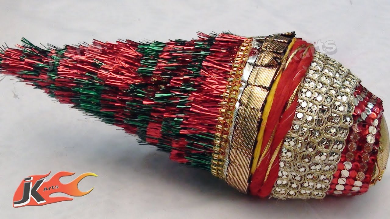 DIY Wedding shagun nariyal packing | How to make Coconut Decoration | JK Arts 155