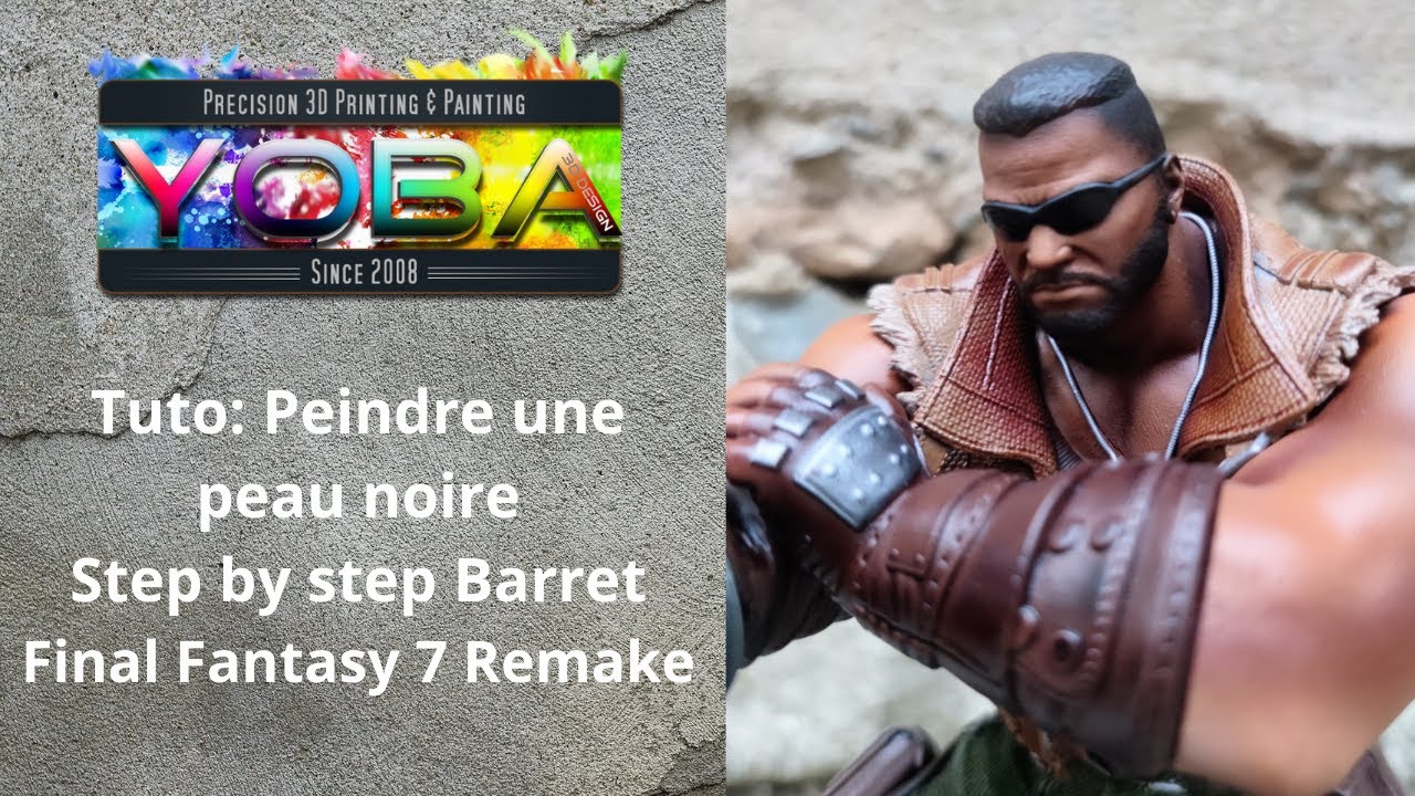 Peindre une peau noire. Tuto peinture Step by step Barret Wallace. Airbrush - Aérographe