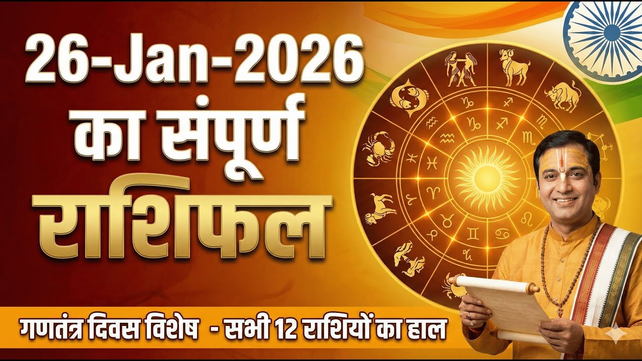 26 जनवरी 2026 राशिफल | गणतंत्र दिवस पर किसकी चमकेगी किस्मत | Aaj Ka Rashifal