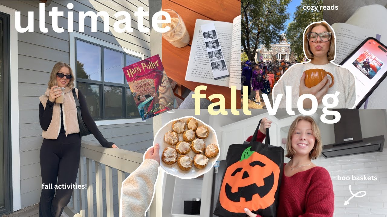 *ultimate* fall vlog 🎃🍂👻 fall activities, cozy reads, baking, etc!