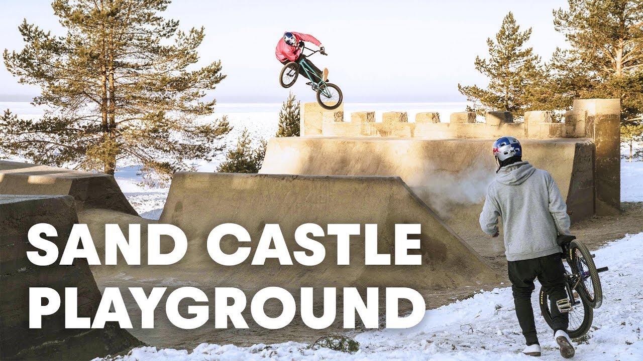 GIANT SAND CASTLE: A frozen BMX playground out of sand?
