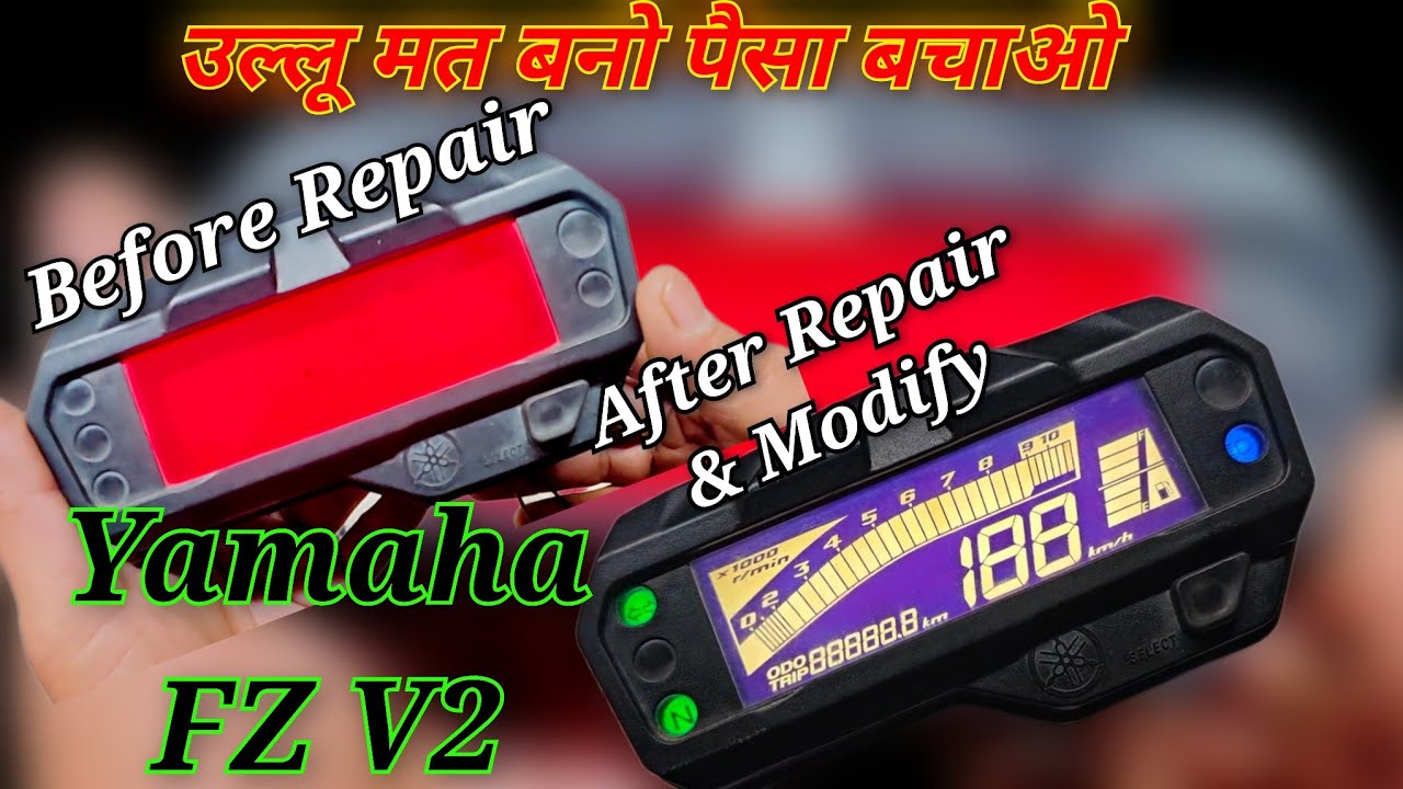 Yamaha FZ V2 Meter Repair And Modify With Dark Theme with white Digits🤍#automobile #kawasaki #suzuki