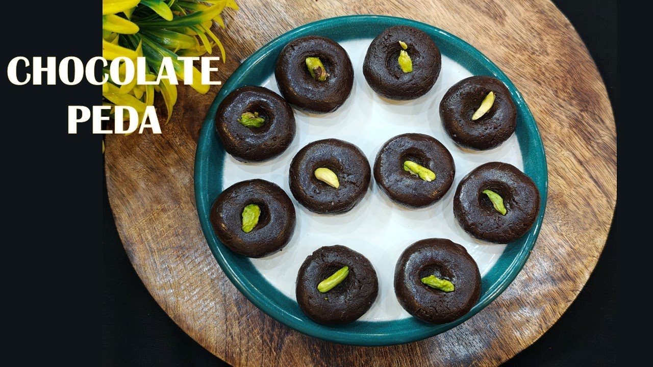 Chocolate peda recipe/ How to make chocolate peda/ Janmashtami sweet recipe #peda  #chocolatepeda