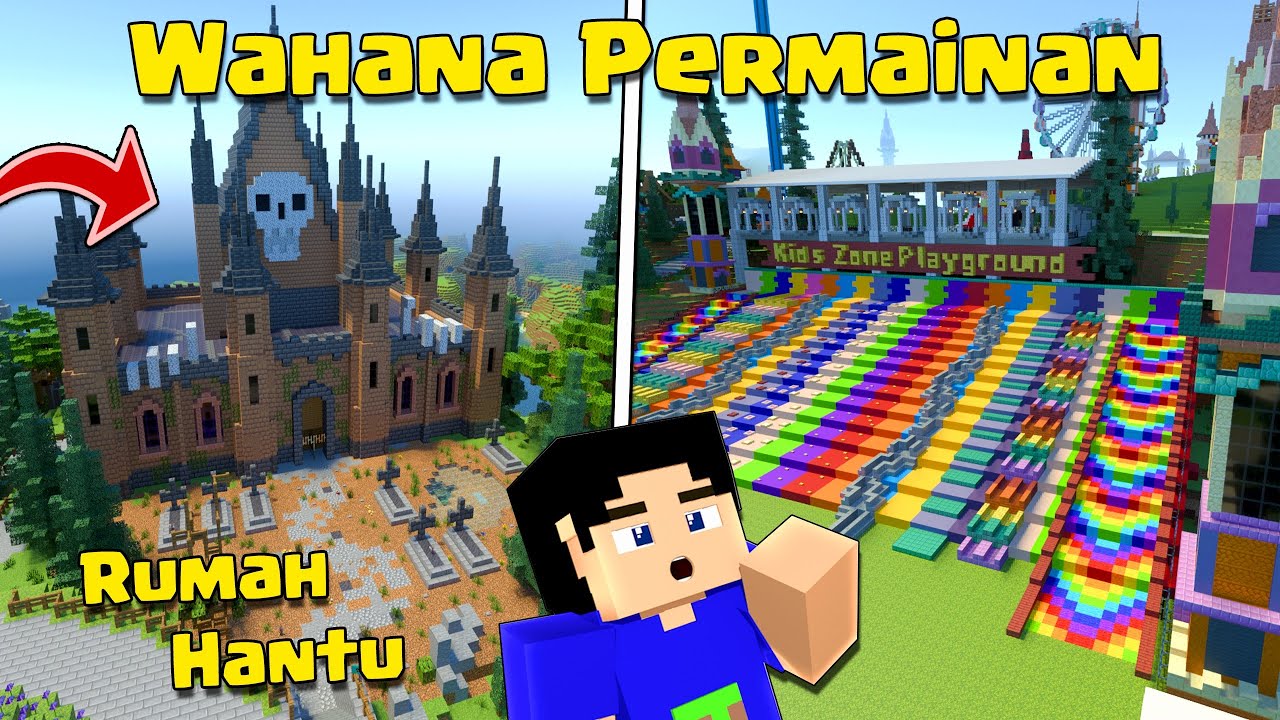 BERMAIN DI WAHANA HIBURAN DI MAP KEREN INI DI MCPE