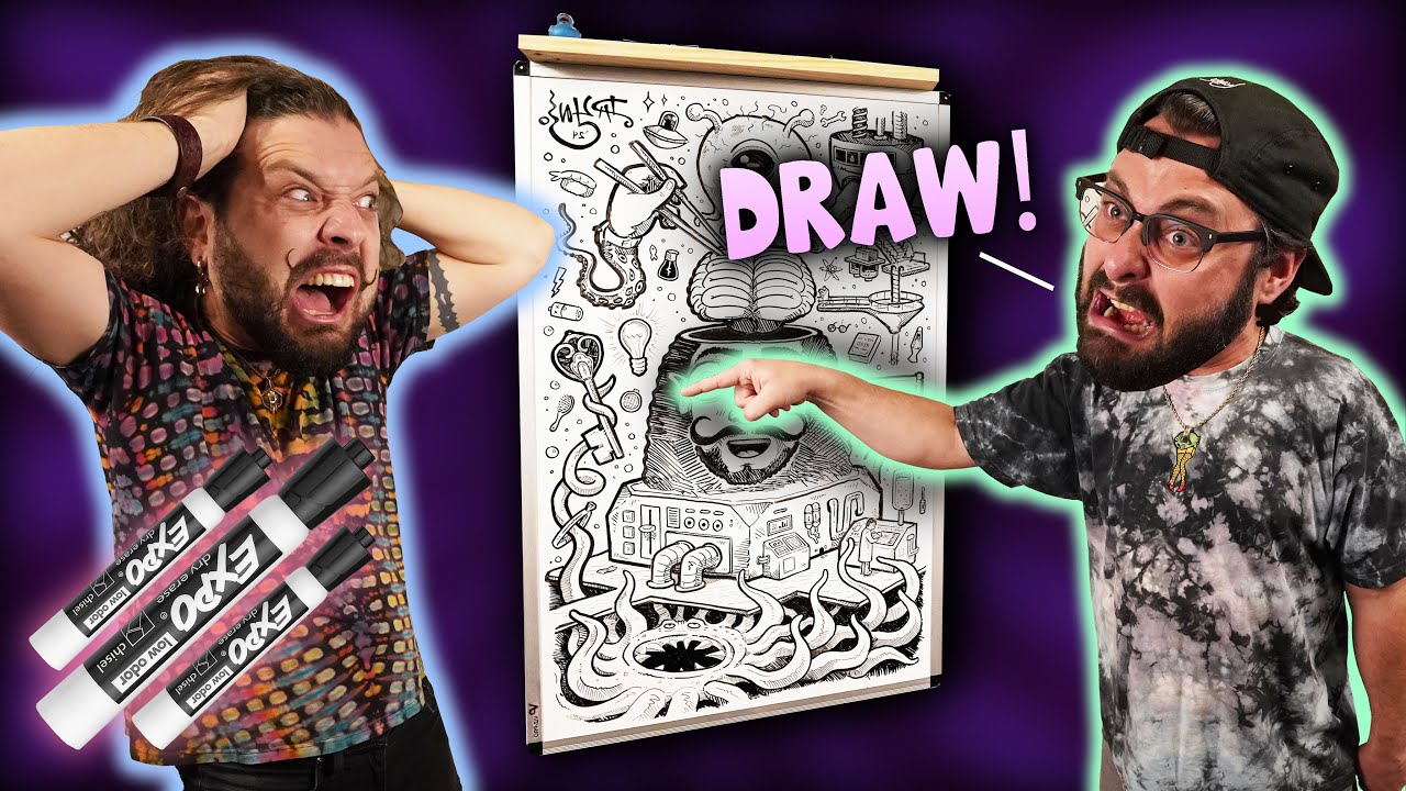 MASTERPIECE or MAYHEM?! Friend-Guided Whiteboard Art!