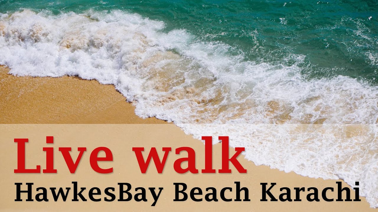 Live walk Hawkes Bay Beach Karachi