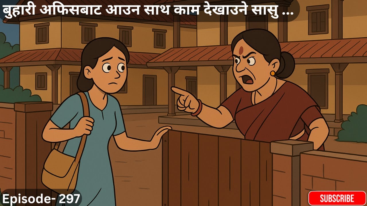 बुहारी अफिसबाट आउन साथ काम देखाउने सासु ...- Episode- 297 #lokkatha #sasubuhari #nepalifolktales