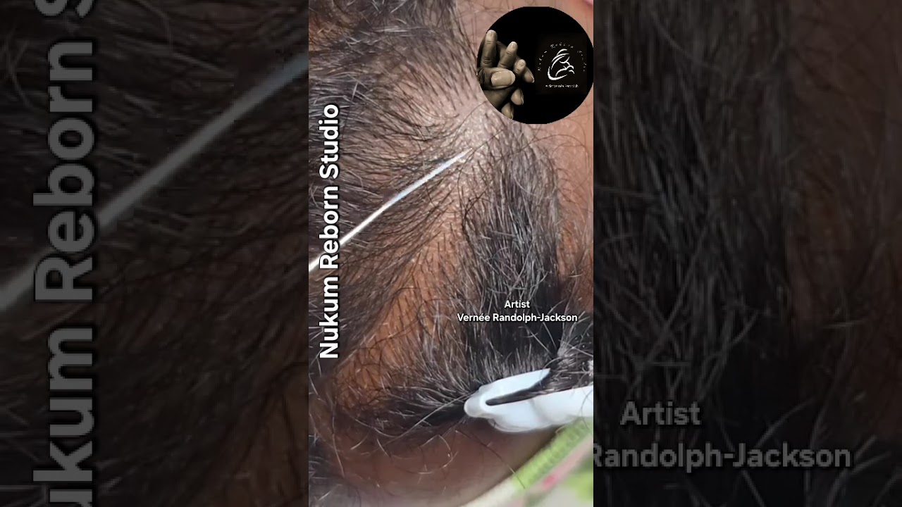 The intricate work of rooting a reborndoll using Nukum Reborn Studio Needles and Hair!