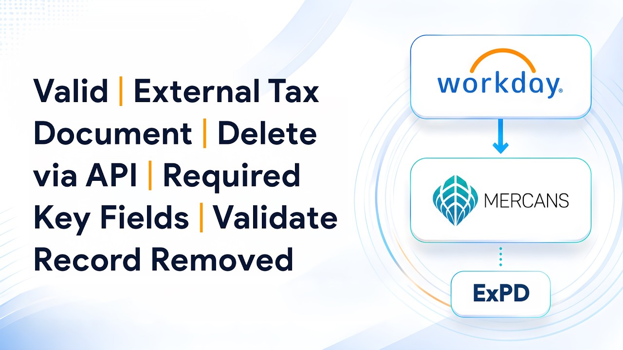 External Tax Document | Delete via API | Required Key Fields | Validate Record Removed | Mercans