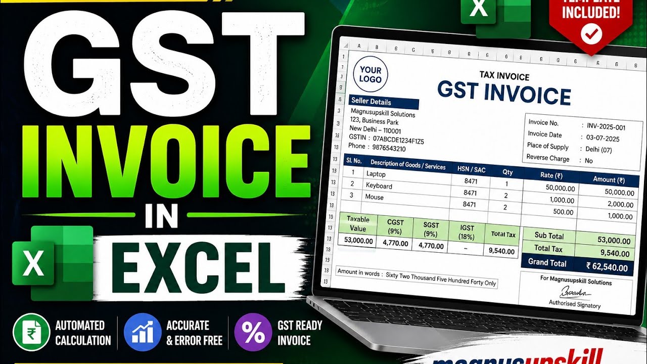 Master your Skill in Excel | GST Invoice #excel 
