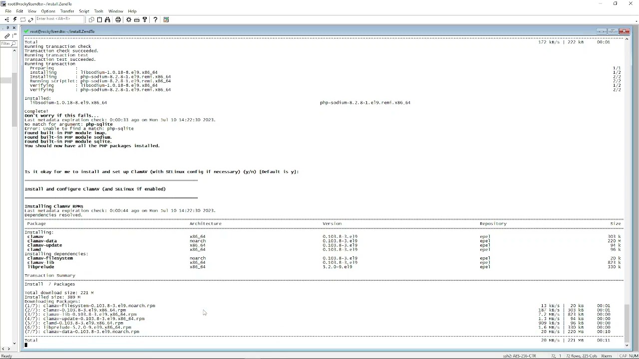 Zend.to web based file transfer initial install and setup