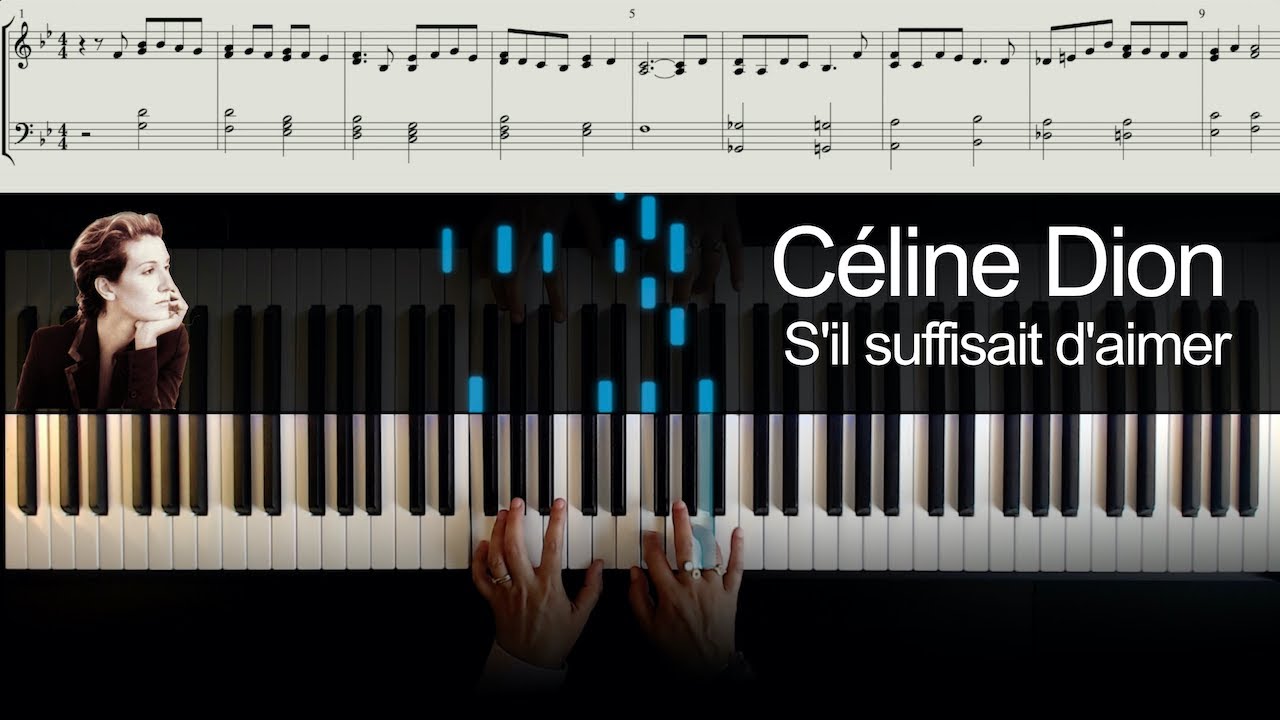 S'il suffisait d'aimer - C&eacute;line Dion - Piano tutorial with sheet music
