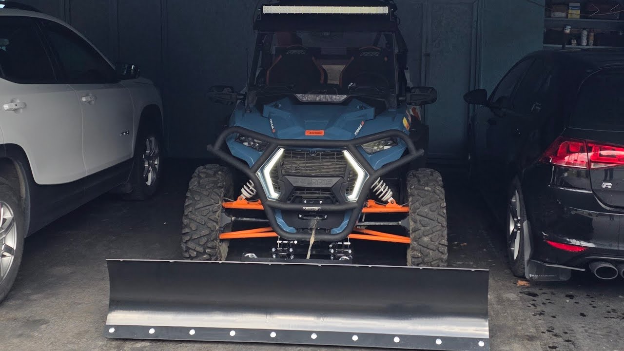 2024 RzR Trail S 1000 Clearing snow with SuperATV Snow Plow