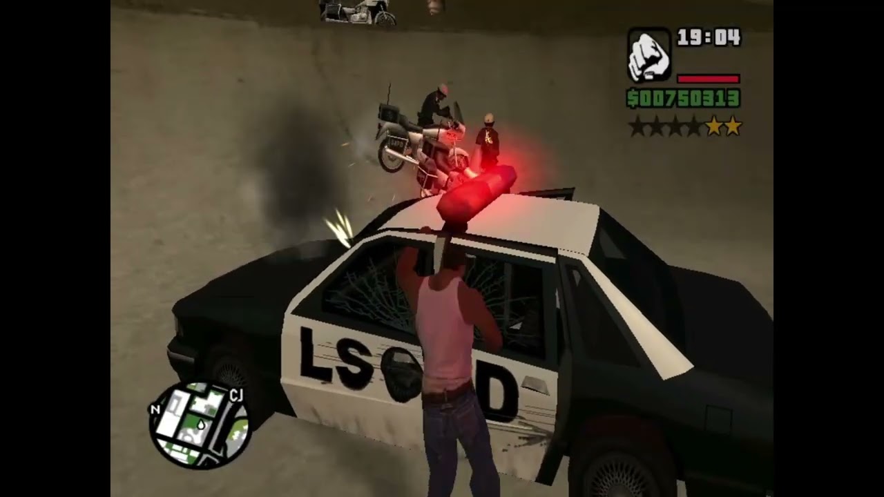 Cooking police in GTA SA using incredible cheats