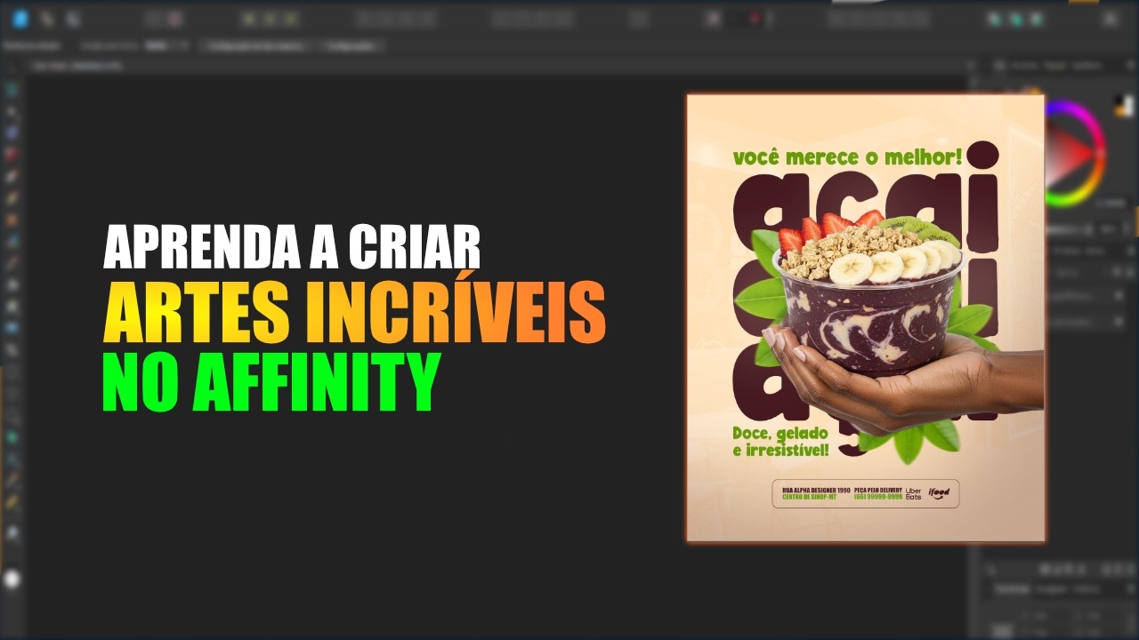 Aprenda a Criar Arte de Açaí para Instagram no Affinity (Passo a Passo)