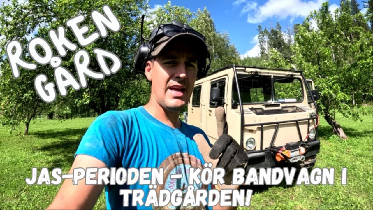 Roken Gård - Kvistar björk och kör bandvagn i trädgården!