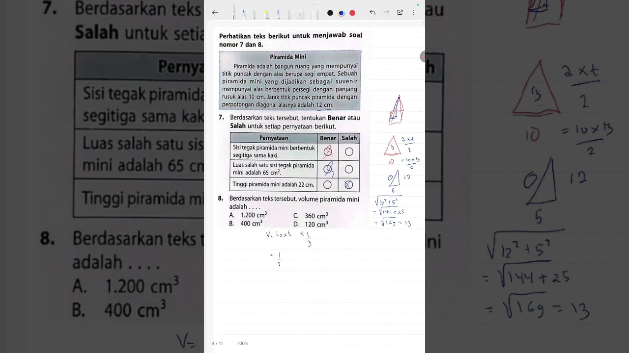 Latihan TKA SMP Materi Bangun ruang 