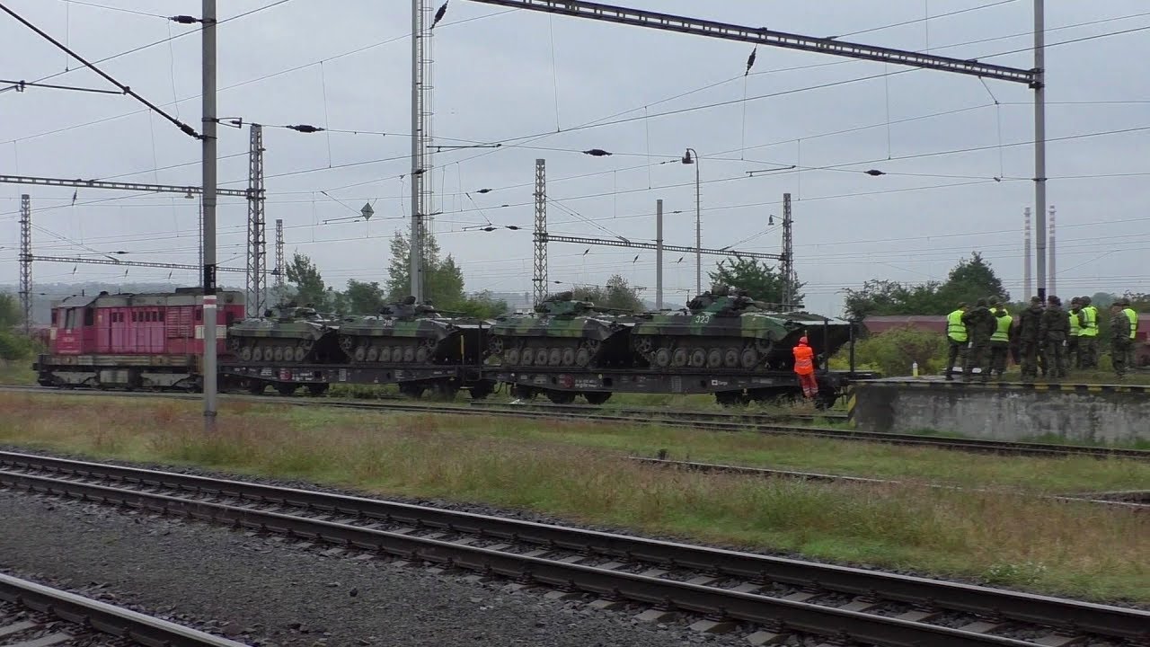 Vykládka vojenského transportu, Hranice na Moravě,16.09.2017