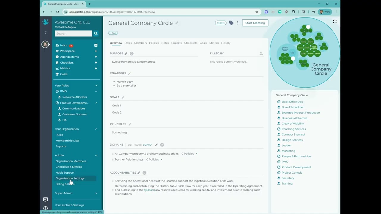 Using GlassFrog's Role Templates with Governance Off or in Setup Mode