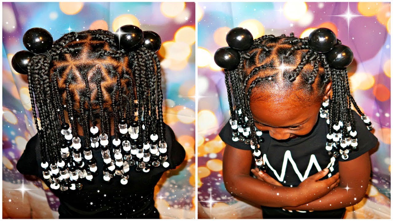 Braided Singles & beads | Little Girls Hairstyle
