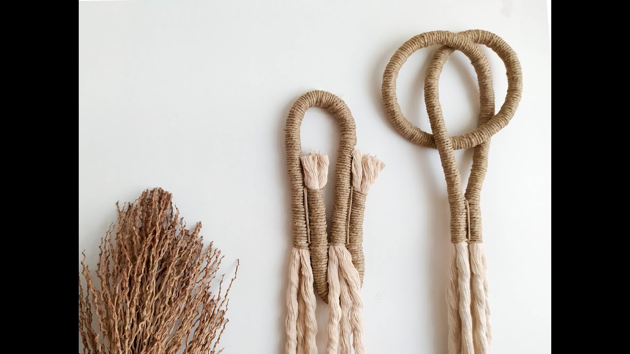 Decorative wall hanging knots, fiber art, wall decor, home decoration
