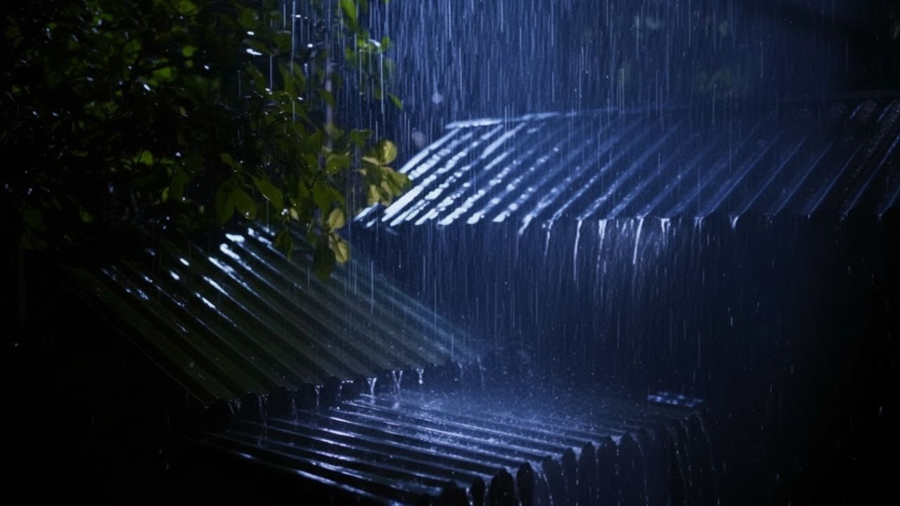 Fall Asleep in Minutes with BLACK SCREEN Rain Sounds, Heavy Night Rain Ambience