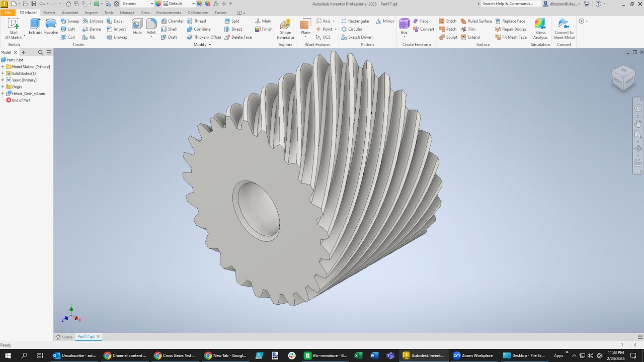 Helical Gears in Autodesk Inventor