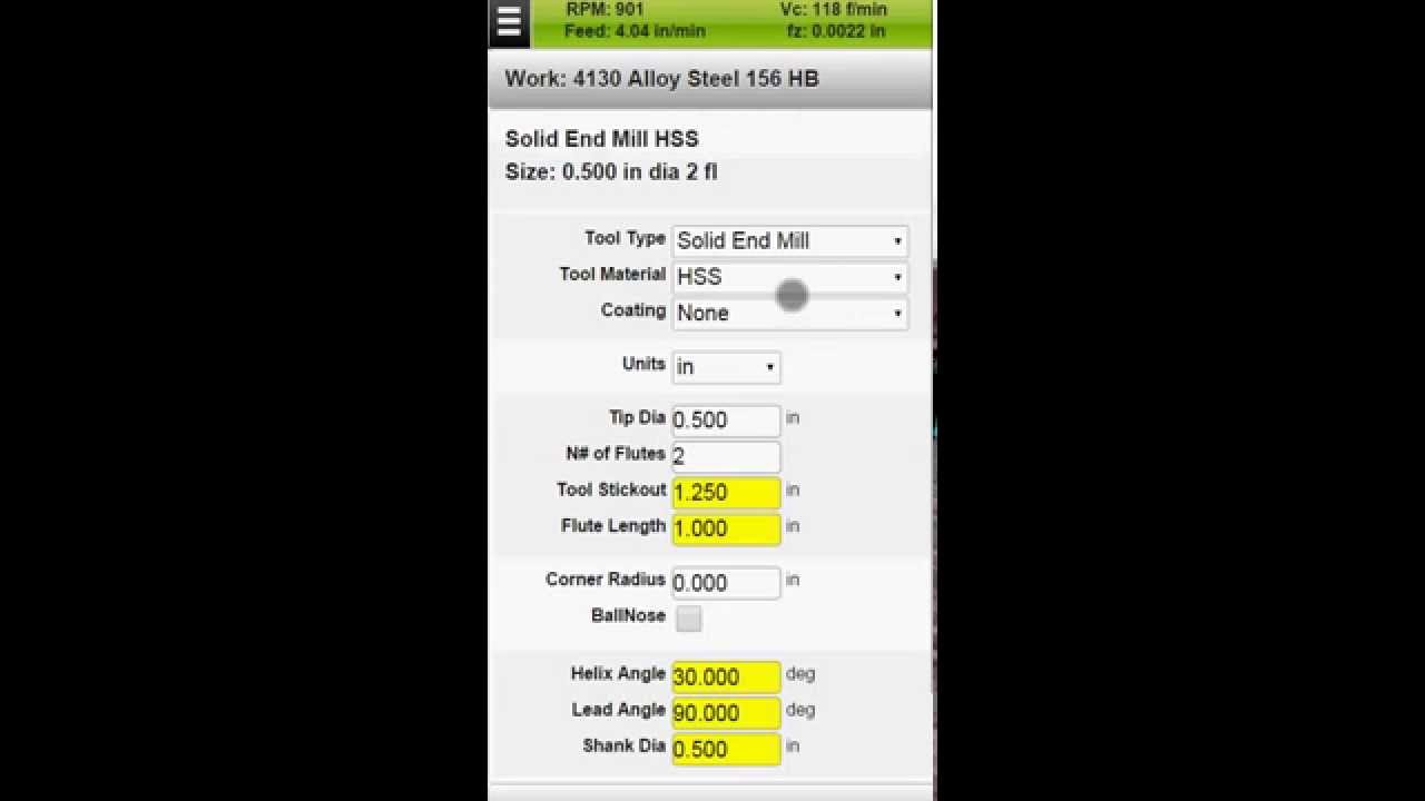 FSWizard PRO CNC Speed and Feed Calculator For Android and iOS