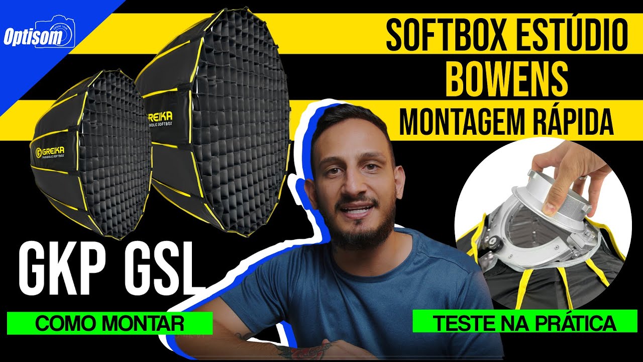 Softbox Bowens Greika para Flash e Led Estúdio que monta em APENAS 5s 😱 Octabox GKP GSL